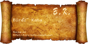 Biró Kata névjegykártya